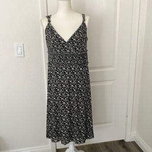 Vintage Max Studio Black/cream Midi Sundress Size:L